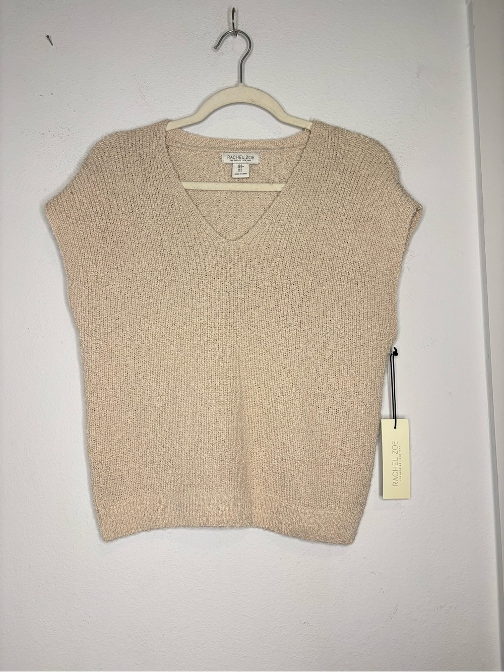 RACHEL ZOE NWT CREAM POPCORN KNIT SLEEVELESS SWEATER SZ SMALL